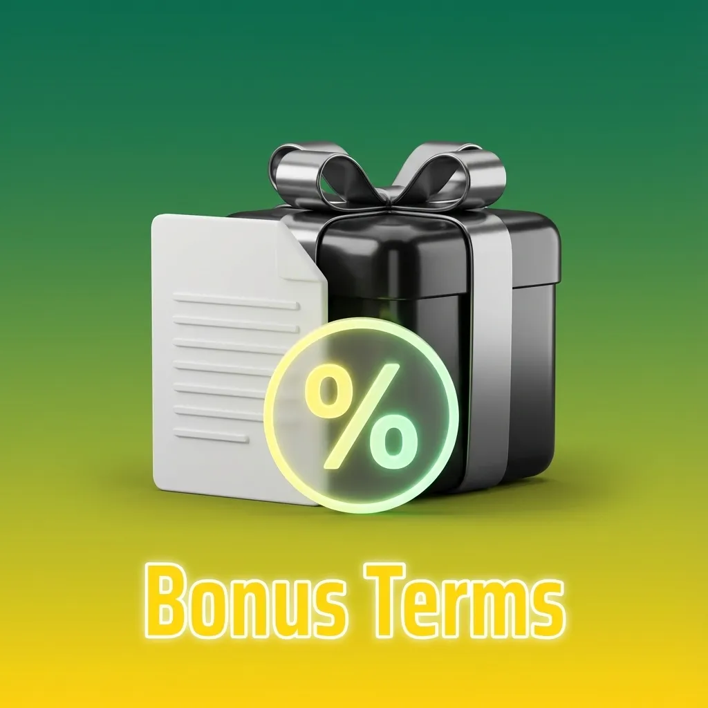 Illustrated “Bonus Terms” page highlighting fair-play rules, age 18+ requirement, wagering conditions, and expiry of promotional funds