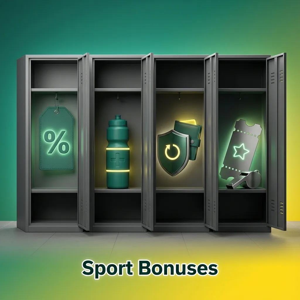 Banner titled “Sport Bonuses” showing Indian users betting on cricket, football and tennis with bonus and cashback icons
